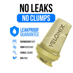 VELOMIX bola de acero inoxidable en primer plano, mezcla sin grumos