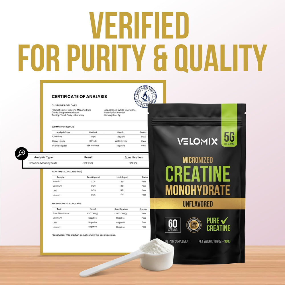 VELOMIX mezclado con proteína mostrando compatibilidad en stack