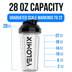 VELOMIX shaker en uso en gimnasio, fácil de transportar y sin derrames