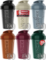 VELOMIX frente del pack de seis botellas, conveniencia para rutinas