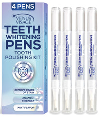VENUS VISAGE empaque frontal del kit mostrando cuatro bolígrafos y beneficios rápidos