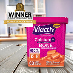 Viactiv masticable en mano listo para consumir con textura suave y conveniente