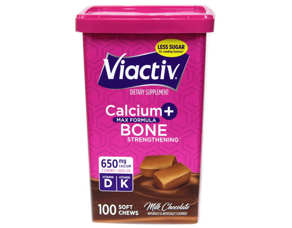 Viactiv primer plano de un masticable mostrando textura blanda y apetecible