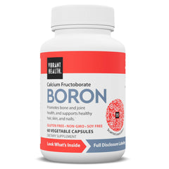 Vibrant Health frente del envase que muestra 60 cápsulas y beneficios