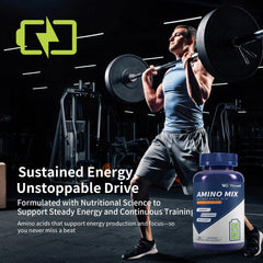 Vicwell Aminoácido cápsulas en envase, ideal para recuperación muscular.