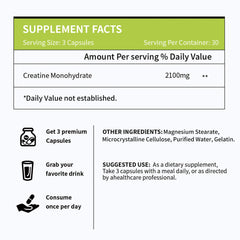Vicwell Creatine Monohydrate capsules emphasize keto friendly and sugar free attributes