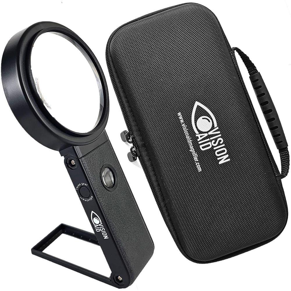 Vision Aid vista frontal con soporte estable y aumento claro