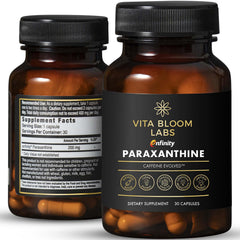 Vita Bloom Labs frasco frontal mostrando nombre y beneficios de energía limpia