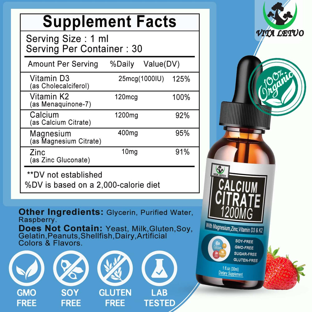 Vita letuo etiqueta nutricional ampliada mostrando ingredientes y pureza