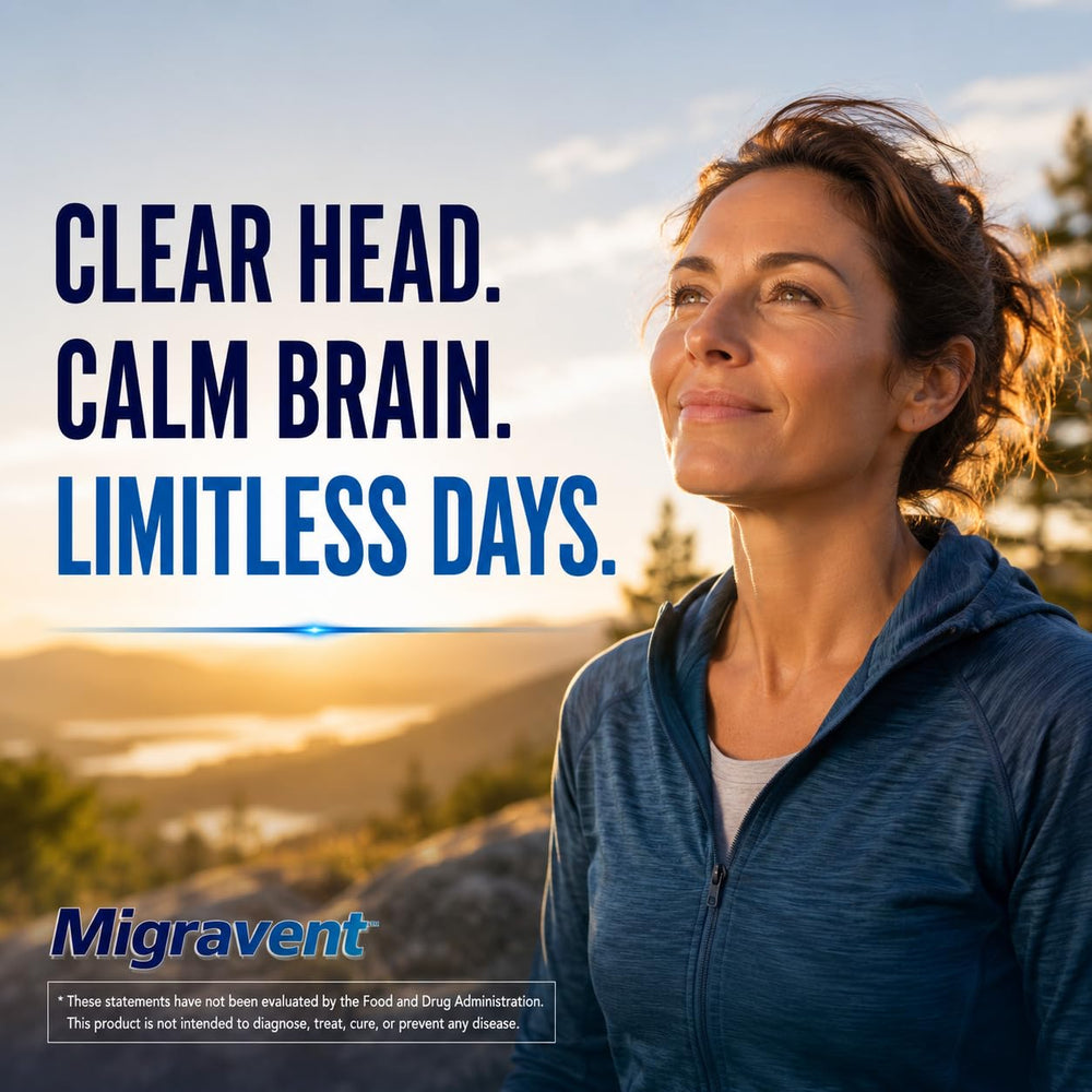 Vita Sciences Migravent cápsula junto a regla para comparar tamaño