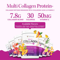 Dosis diaria recomendada de Vitauthority Multi Collagen sabor tropical.