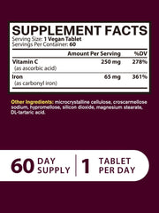Vitacook etiqueta con lista de ingredientes y potencias de cada dosis