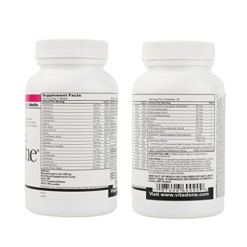 Vitadone caja y frasco como presentación lista para uso diario
