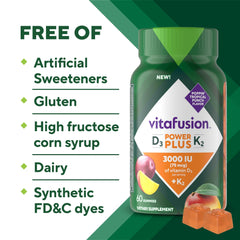 Vitafusion frasco abierto con gomitas listo para uso diario