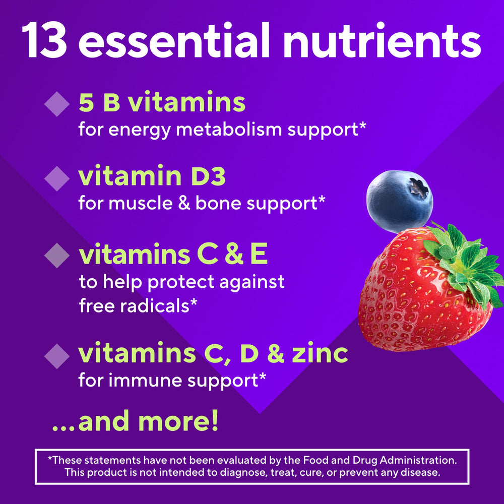 Vitafusion etiqueta con información nutricional clara y detallada