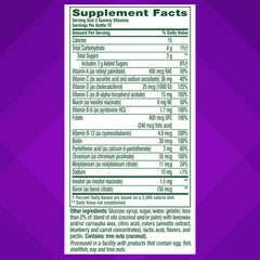 vitafusion etiqueta nutricional visible para revisar vitaminas y minerales