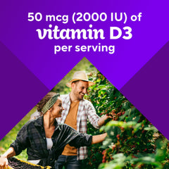 Vitafusion detalle de etiqueta nutricional con información de D3