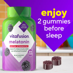 Vitafusion extra strength melatonin bottle for night use