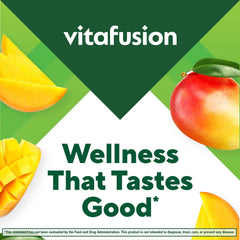 Vitafusion gomita partida mostrando textura interior y frescura