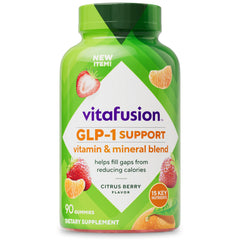 Vitafusion frasco frontal mostrando etiqueta y beneficio de suplementación