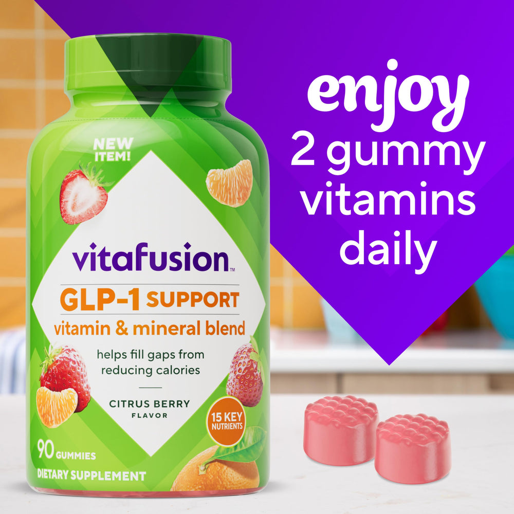 Vitafusion ingredientes clave destacando vitaminas y apoyo nutricional