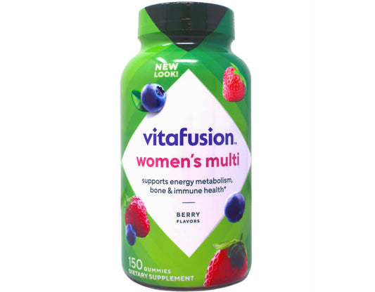 Vitafusion para mujeres, gomitas sabor baya en frasco, apoyo diario de vitaminas.