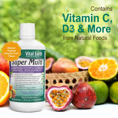 Vital Earth Minerals servido en vaso para mezcla fácil y sabor agradable
