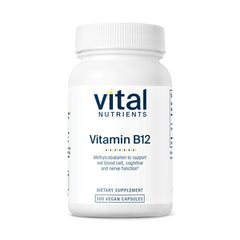 Vital Nutrients frasco al frente mostrando etiquetas claras y beneficios