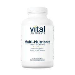 Vital Nutrients frasco frontal que muestra 180 cápsulas y fórmula completa