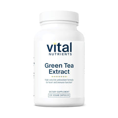 Vital Nutrients Green Tea Extract 550mg bottle with label highlights heart support