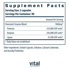 Vital Nutrients primer plano de cápsula que evidencia textura pura