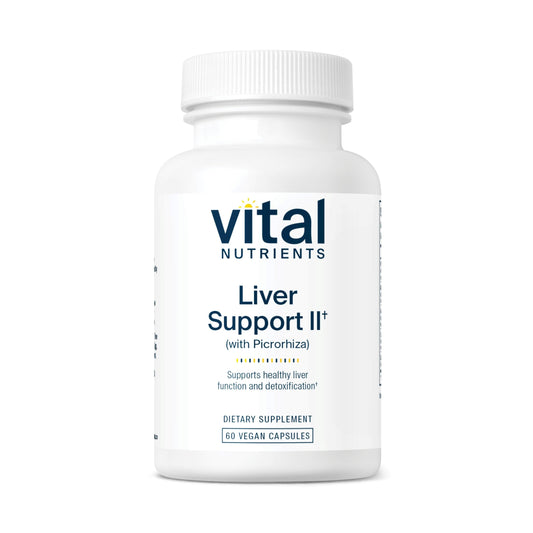 Vital Nutrients Liver Support II bottle with capsules for daily liver support