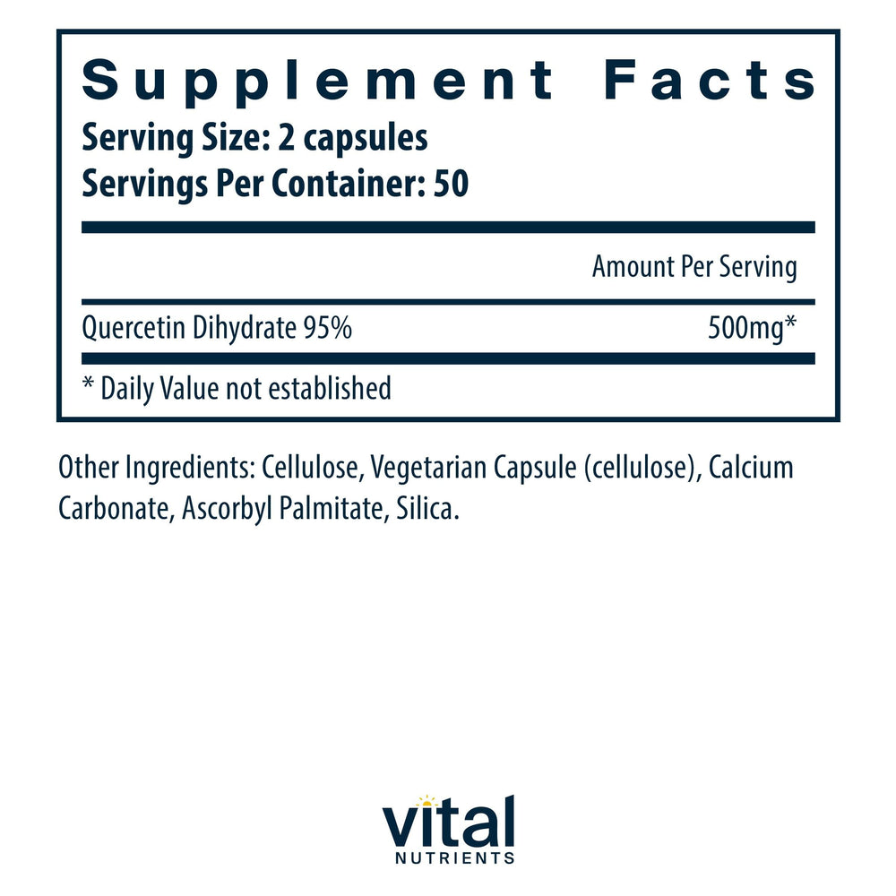 Vital Nutrients cápsula en primer plano resaltando dosificación y pureza