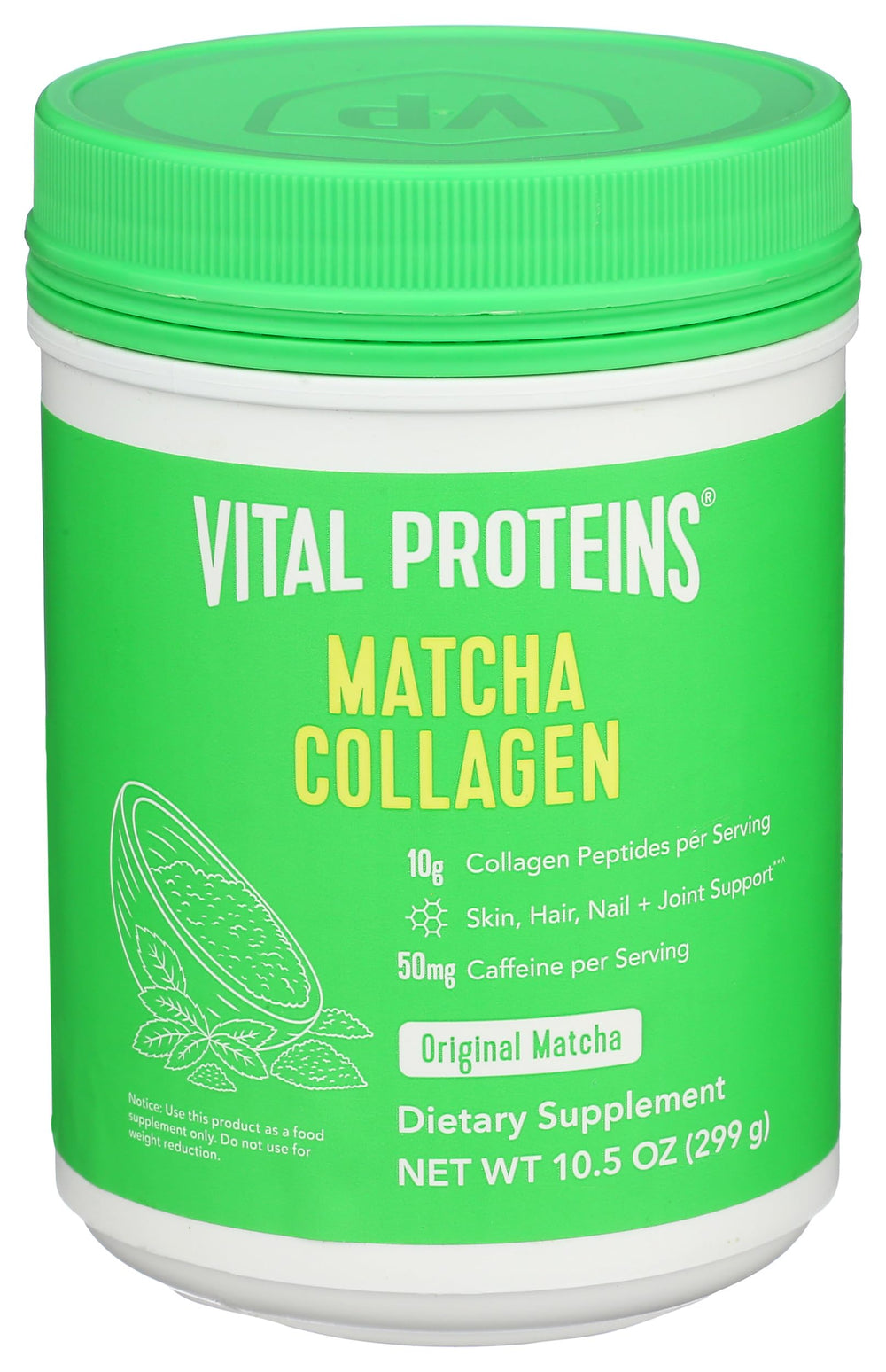 Cucharada con Vital Proteins Matcha Collagen, dosis práctica para batidos