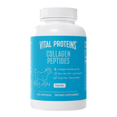 Vital Proteins envase frontal mostrando 360 cápsulas y conveniencia