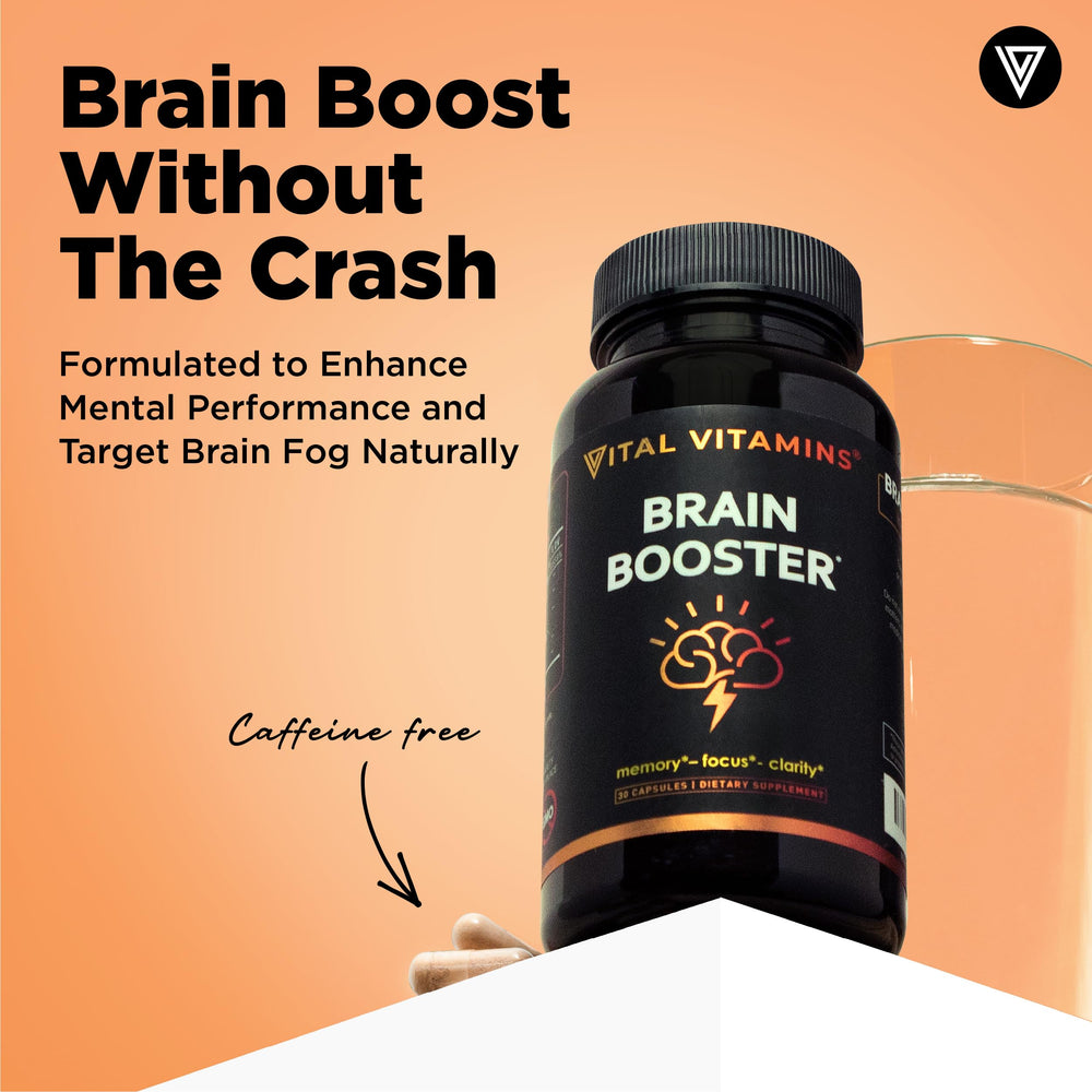 Vital Vitamins cápsula en mano list a para tomar y concentrarse