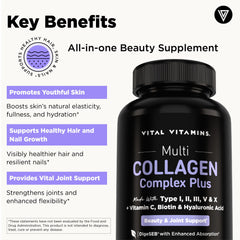 Vital Vitamins etiqueta con información de ingredientes clave