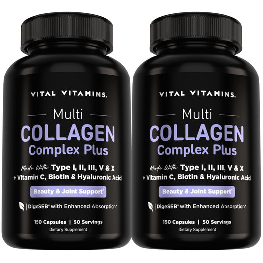 Vital Vitamins frente del envase mostrando el producto y beneficios