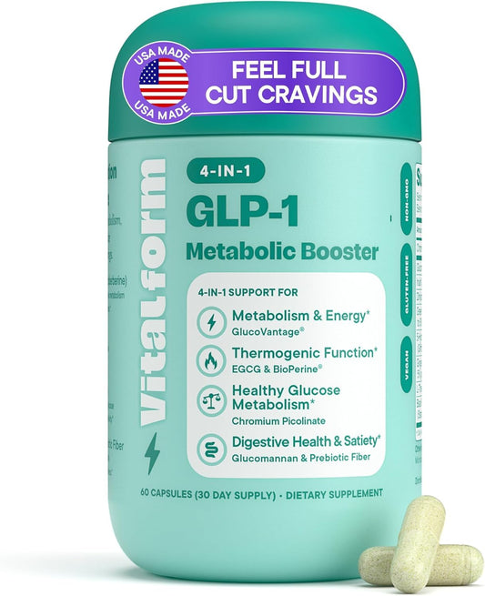 VitalForm GLP-1, botella: control de apetito para rutinas diarias.