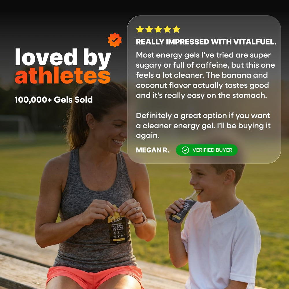 VitalFuel gel junto a agua de coco para apoyo de hidratación