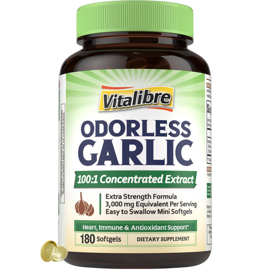 Vitalibre Ajo Sin Olor, cápsulas para uso diario sin olor.