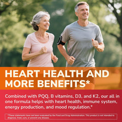 Presentación de uso diario de Vitalibre CoQ10 para equilibrio metabólico.