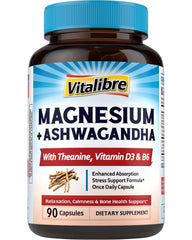 Vitalibre Magnesium con Ashwagandha y L-Theanine: cápsulas para relajación diaria