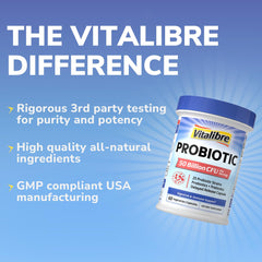 Vitalibre probiótico empaque compacto para viaje y cuidado personal.