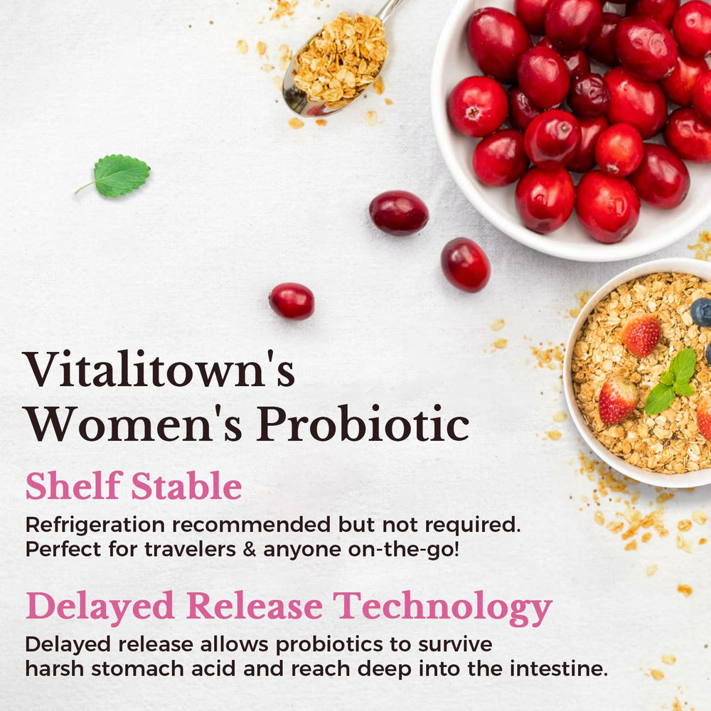 Vitalitown extracto de arándano orgánico junto al frasco por apoyo urinario