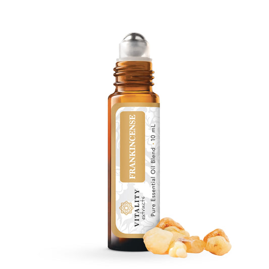Vitality Aceite esencial de incienso en envase roll-on para uso diario.
