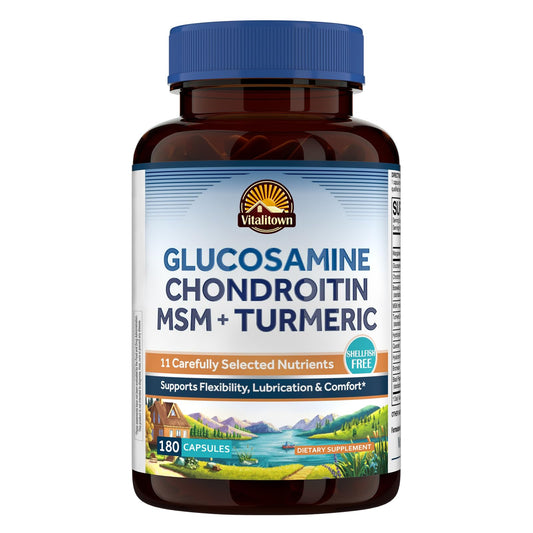 Vitalitown, botella de glucosamina, apoyo para movilidad diaria.