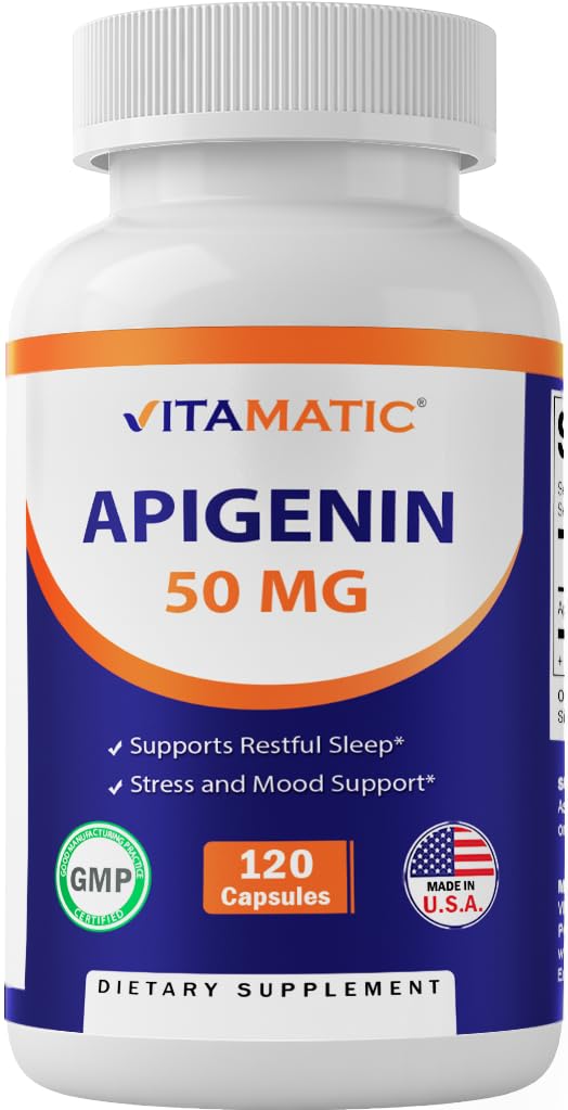 Vitamatic envase frontal mostrando apigenina 50 mg para elección informada