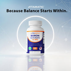 Vitamatic Boron Glycinate bottle pour demonstrates daily dosing