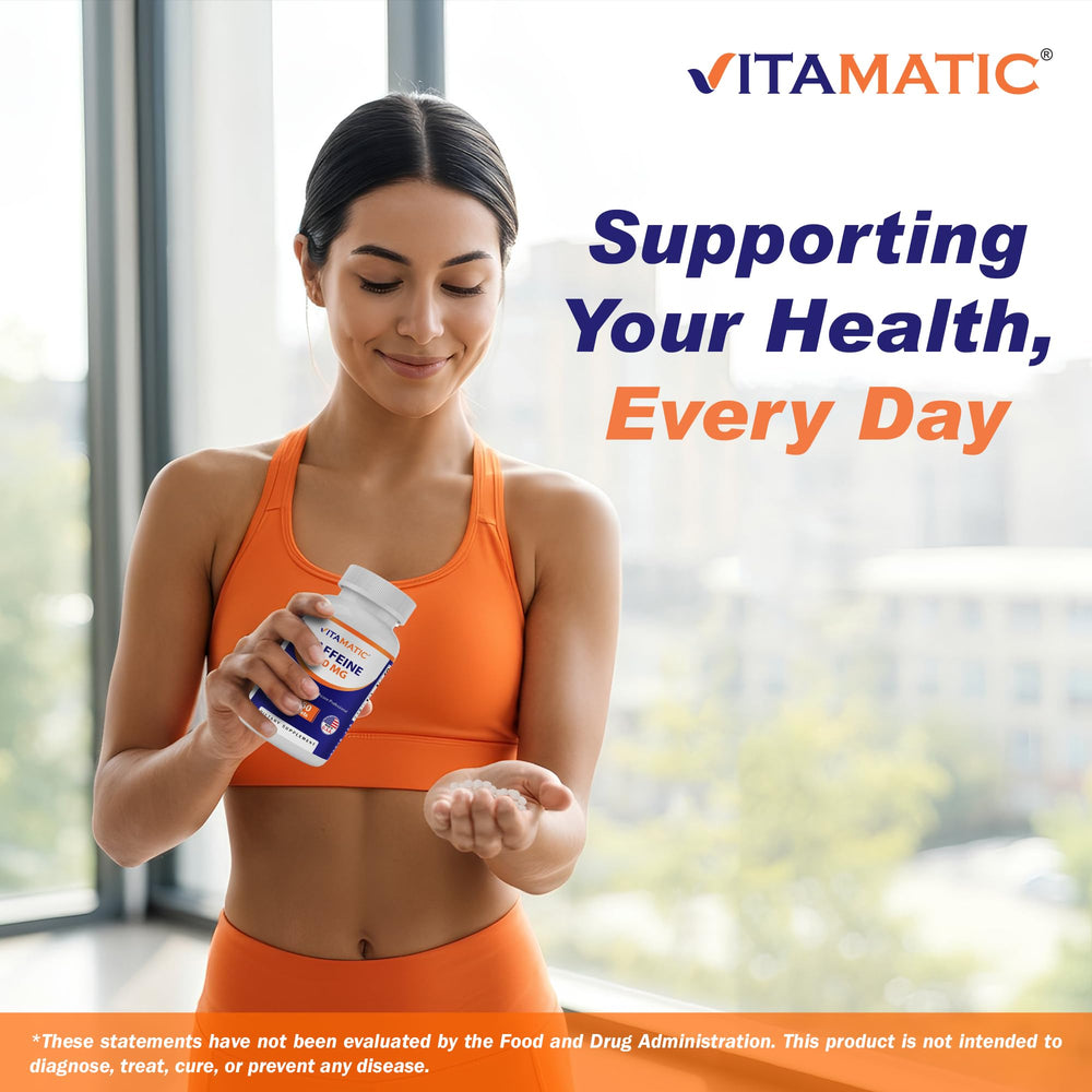 Vitamatic cafeína fabricado en EE. UU. con BPM y autoridad sanitaria.